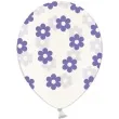 balony 14 kwiatki strong transparent fioletowe 50 szt