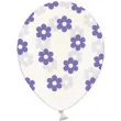balony 14 kwiatki strong transparent fioletowe 6 szt