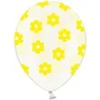 balony 14 kwiatki strong transparent zolte 50 szt