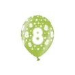 balony 14 liczba 8 belbal metallic zielone 50 szt