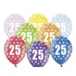 balony 14 metalik mix 25th birthday 6 szt