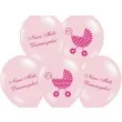 balony 14 nasza mala dziewczynka belbal baby pink 50 szt