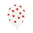 balony 14 serca belbal pastel white red 50 szt