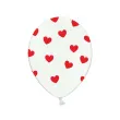 balony 14 serca belbal pastel white red 6 szt