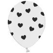 balony 14 serca strong pastel white black 50 szt