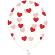 balony 14 serduszka strong transparent czerwone 6 szt