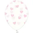 balony 14 serduszka strong transparent rozowe jasne 6 szt