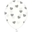 balony 14 serduszka strong transparent srebrne 6 szt
