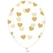 balony 14 serduszka strong transparent zlote 6 szt