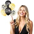 balony 18 urodziny czarno zlote partypal 12 6 szt