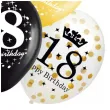 balony 18 urodziny czarno zlote partypal 12 6 szt