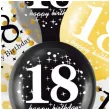 balony 18 urodziny czarno zlote partypal 12 6 szt