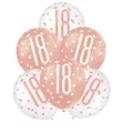 balony 18 urodziny glitz grochy rozowo zlote mix unique 12 6 szt