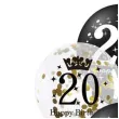 balony 20 urodziny czarno zlote partypal 12 6 szt