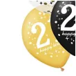 balony 20 urodziny czarno zlote partypal 12 6 szt