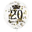 balony 20 urodziny czarno zlote partypal 12 6 szt