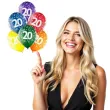 balony 20 urodziny transparentny mix belbal 12 6 szt