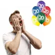 balony 20 urodziny transparentny mix belbal 12 6 szt