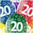 balony 20 urodziny transparentny mix belbal 12 6 szt