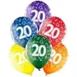 balony 20 urodziny transparentny mix belbal 12 6 szt