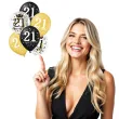 balony 21 urodziny czarno zlote partypal 12 6 szt