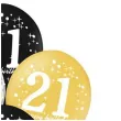 balony 21 urodziny czarno zlote partypal 12 6 szt
