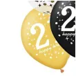 balony 21 urodziny czarno zlote partypal 12 6 szt
