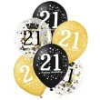 balony 21 urodziny czarno zlote partypal 12 6 szt