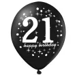 balony 21 urodziny czarno zlote partypal 12 6 szt
