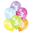 balony 3 urodziny pastel mix belbal 10 6 szt