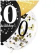 balony 30 urodziny czarno zlote partypal 12 6 szt