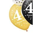 balony 40 urodziny czarno zlote partypal 12 6 szt
