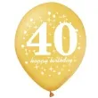 balony 40 urodziny czarno zlote partypal 12 6 szt