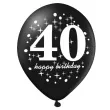 balony 40 urodziny czarno zlote partypal 12 6 szt