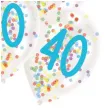 balony 40 urodziny z konfetti transparentne amscan 11 6 szt