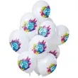 balony 45 urodziny color splash bialy folat 12 12 szt