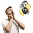 balony 50 urodziny czarno zlote partypal 12 6 szt