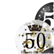 balony 50 urodziny czarno zlote partypal 12 6 szt