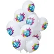 balony 55 urodziny color splash bialy folat 12 12 szt