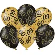 balony 60 urodziny classy party czarno zlote metalic 12 pd party 6 szt