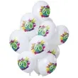balony 60 urodziny color splash bialy folat 12 12 szt