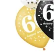 balony 60 urodziny czarno zlote partypal 12 6 szt