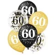 balony 60 urodziny czarno zlote partypal 12 6 szt