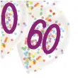 balony 60 urodziny z konfetti transparentne amscan 11 6 szt