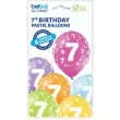 balony 7 urodziny pastel mix belbal 12 6 szt