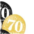 balony 70 urodziny czarno zlote partypal 12 6 szt