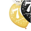 balony 70 urodziny czarno zlote partypal 12 6 szt