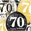balony 70 urodziny czarno zlote partypal 12 6 szt