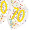 balony 70 urodziny z konfetti transparentne amscan 11 6 szt