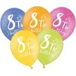 balony 8 my 8th birthday mix 12 strong 6 szt